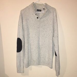 Men's Chaps 1978 1/4 button Sweater XXL Cream with black specks